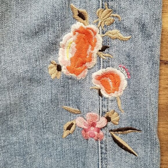 Madison & Max Petites Wmns Sz 10P Cropped Denim Jean Cottagecore Boho Floral - Picture 2 of 9